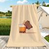 1pc Cute Bear Drinking Milk Tea Towel | Soft, Skin-Friendly, Non-Shedding, Easy-to-Clean,Durable, Anti-Pilling, Suitable for Gym