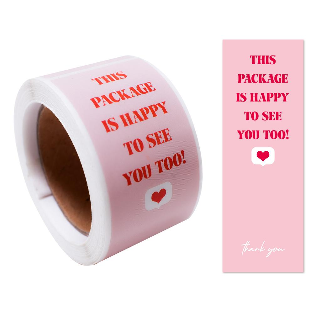 100Pcsroll This Package Is Happy To See You Too Stickers Small Business Gift Box Packaging Decor Thank You Sticker Seal Labels