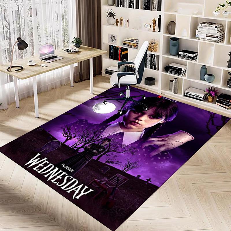 1pc Wednesday Addams Returns Carpet for Playroom Bedroom Living Room Sofa Home Decor,kids Game Area Rug Non-slip Floor Mat Y82675