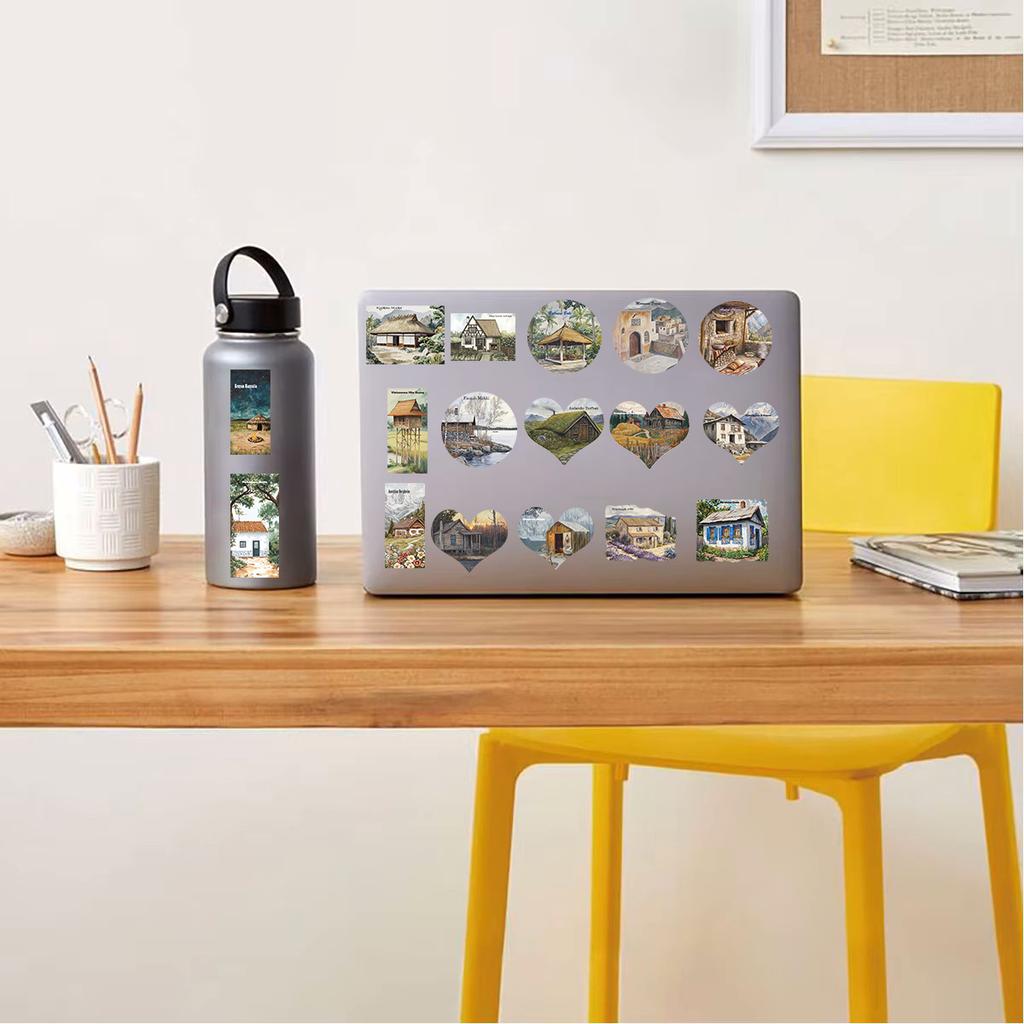 50Pcs Amber Haven Village Stickers Country Suitcase Wall Art Creative Notebook School For Scrapbook Bumper Water Bottle Sticker