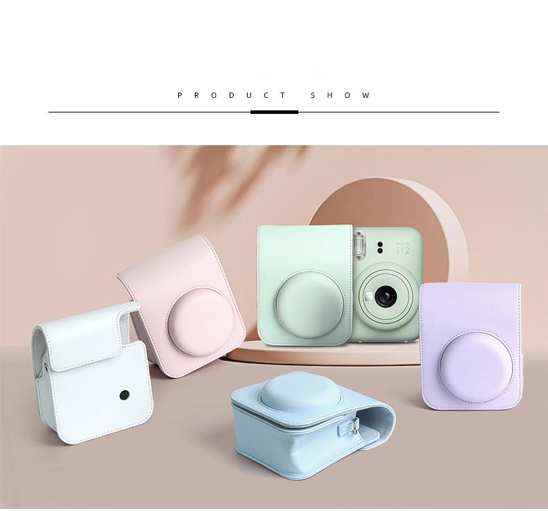 For Instax Mini 11 PU Leather Camera Case Protective Carry Bag Cover with Shoulder Strap Storage Bag for Fujifilm Film Camera