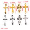20pcs Stainless Steel Mini Hollow Cross Pendant with Double Hole Bracelet Connector Earring Necklace Charm DIY Jewelry Making