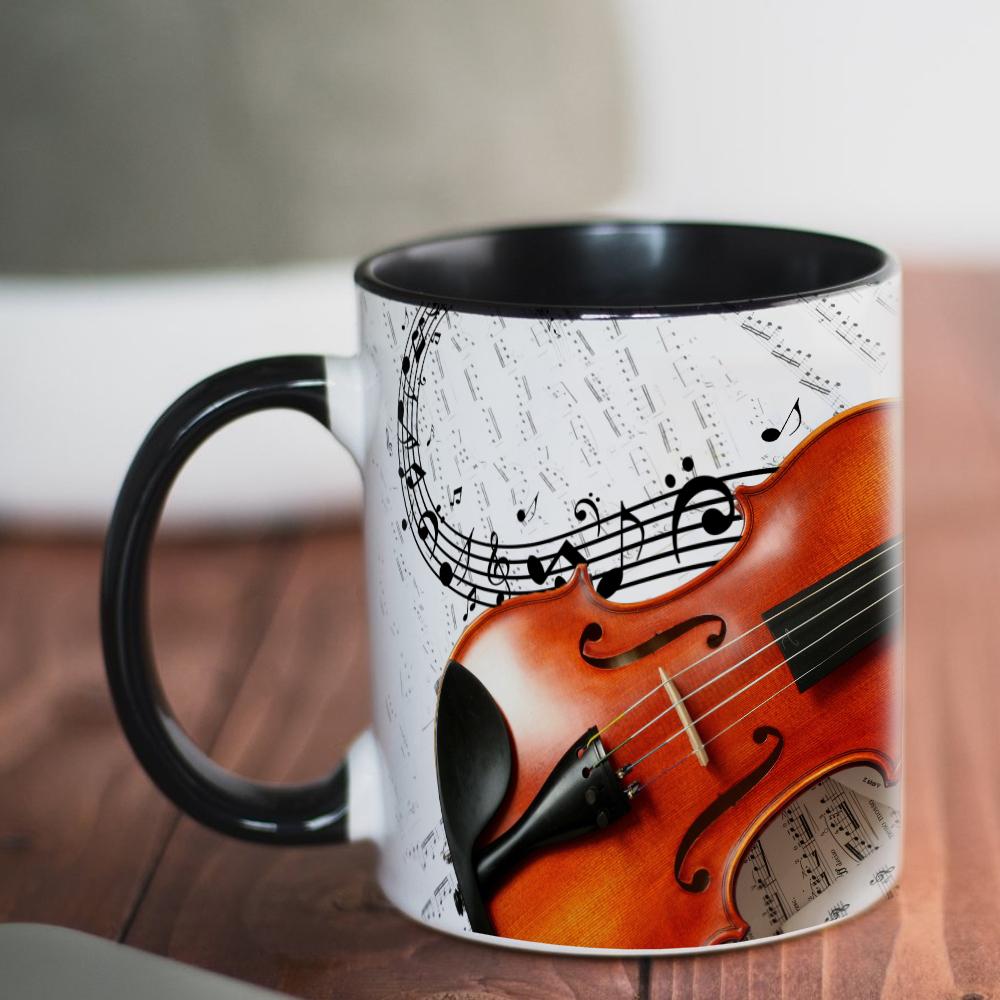 Guitar Bass Piano Violin Ceramic Mug Music Club Student Birthday Gift Drinking Cup Birthday Gift Funny Mugs