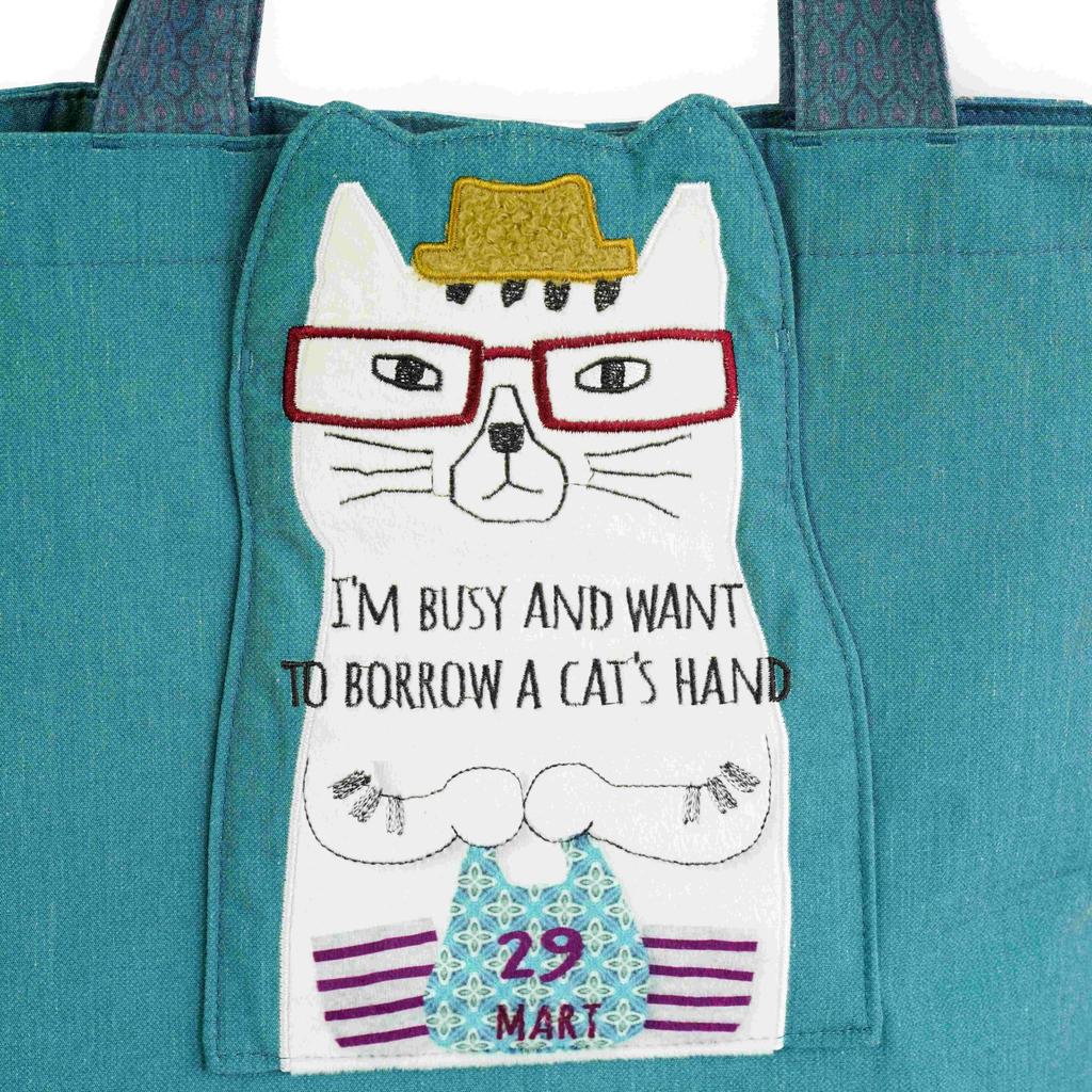 [Kusuguru Japan] Nekomaruke Tote Bag BG