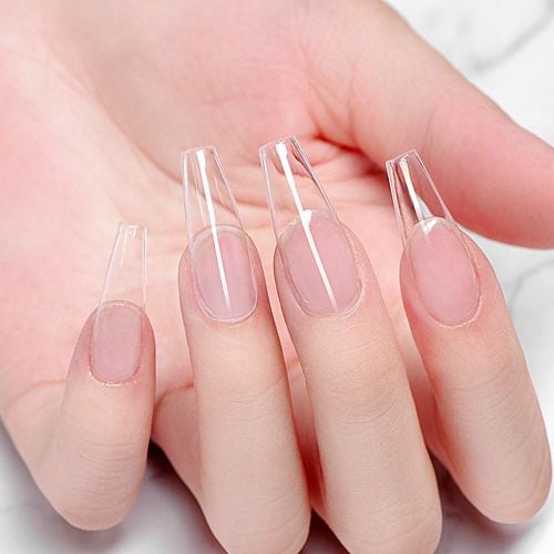 

Malkang Tips 120pcs Poly Gel Nail Extension Tips Coffin Artificial Nails Oval