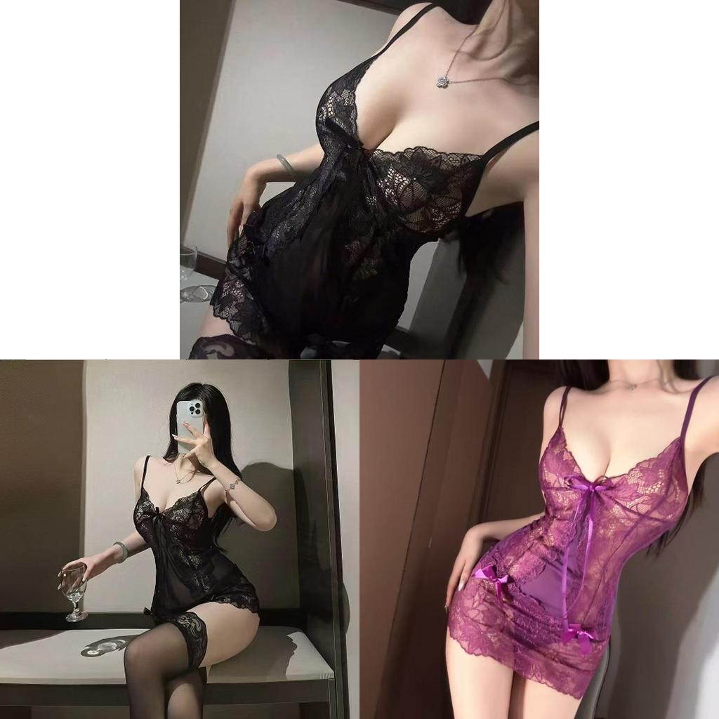 Sexy Lace Sleepwear Set With U Neck And Sleeveless Design For Girls Home And Hotel Use