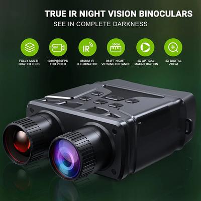 R12 FHD1080P Digitální infračervený binokulární dalekohled pro noční vidění s 5x zoomem pro lov a kempování Profesionální zařízení pro noční vidění 800M