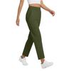 Women Straight Leg Pull On Pants with Elastic Waistband Stretch Fabric Classic Fit Trousers with Pockets