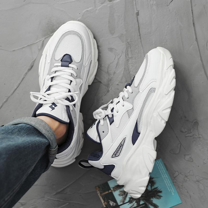 Fashion Men's Casual Shoes Round Toe Outdoor Hiking Platform Footwear Recommended Breathable Non-slip Trendy All-match Spring and Autumn