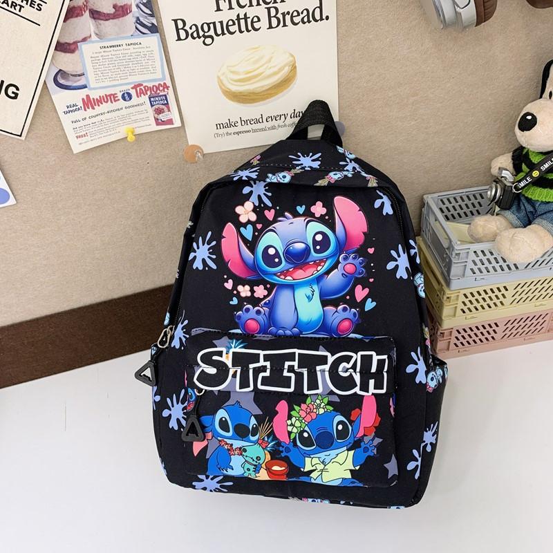 Lilo Stitch Kids Backpack With Durable Nylon For School Use And Cartoon Design