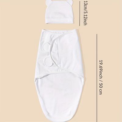 2Piece Newborn Pure Cotton Swaddle Anti Startle Anti Kick Baby Wrap Set Hypoallergenic Infant Swaddler Straps Machine Washable