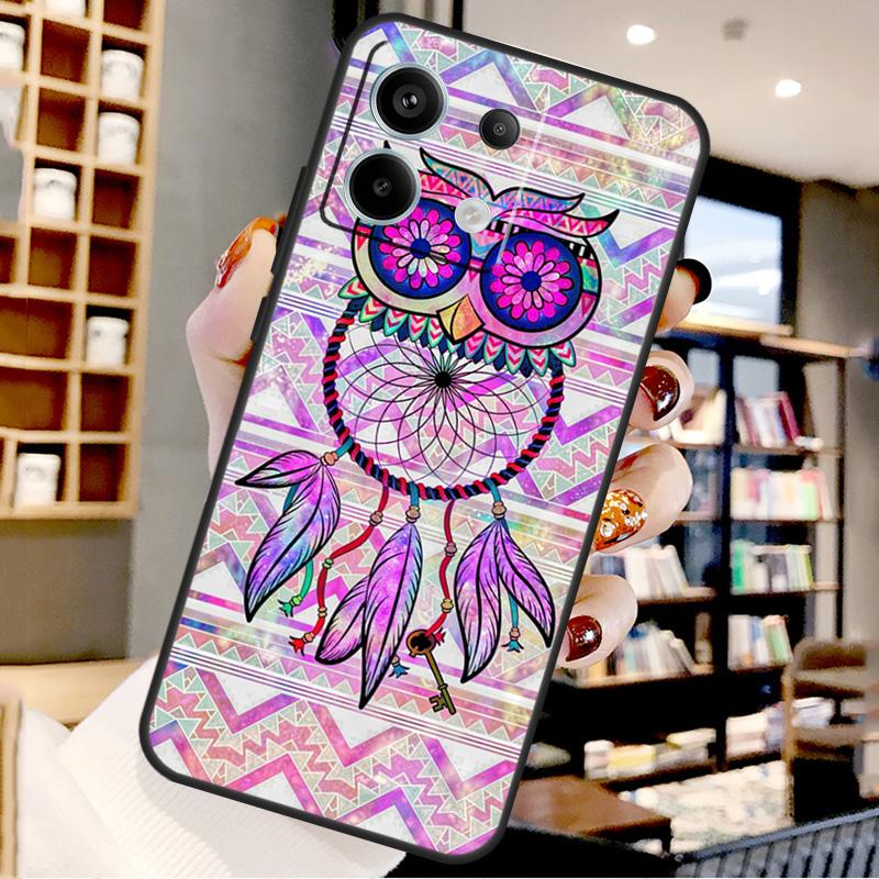

Dream Catcher Drawings Feather Owl For Xiaomi Redmi Note 14 Pro 12 11 9 10 13 15 Pro Plus Case For Redmi 15 10C 12C 13C 14C 15C Redmi 13C