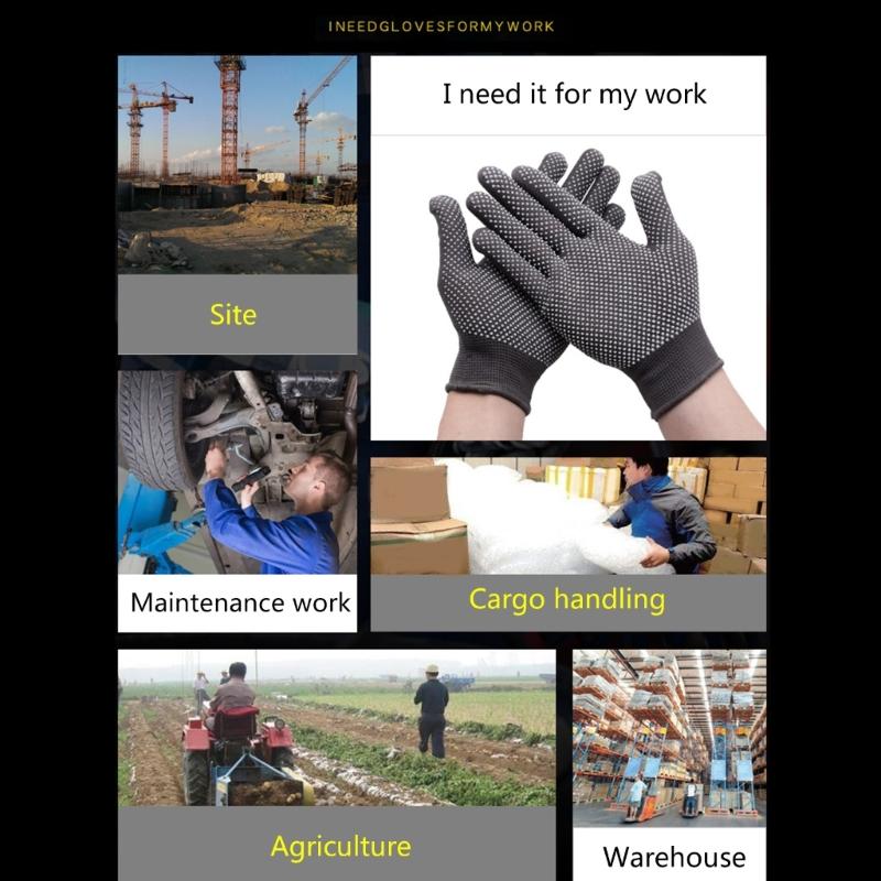 12pair Professional Work Gloves Elastics Lining Men Women Breathable Mittens for Men and Women