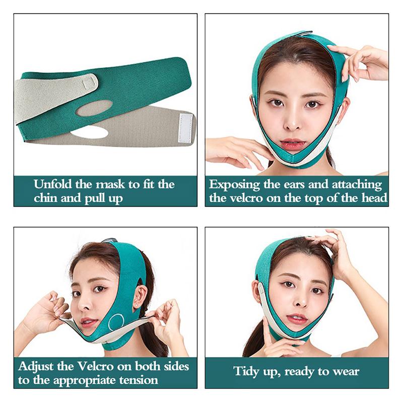Elastyczny bandaż wyszczuplający twarz V Line Face Shaper Women Chin Cheek Lift Up Belt