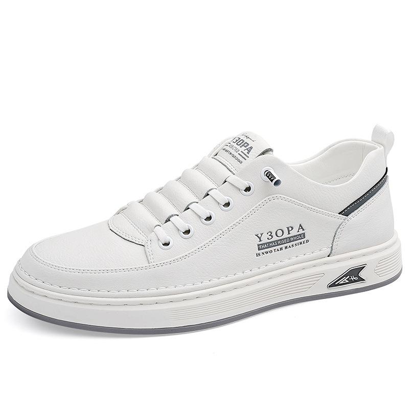 

Новая мужская повседневная кожаная обувь мужская трендовая модная обувь на платформе кожаная ретро белая обувь 44