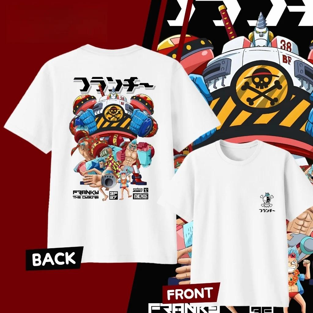 

2026 Fashion ONE PIECE Anime Franky Y2k Graphic TShirt Men Women Cotton High Quality Japanese Cartoon Summer Comfort Clothes ... S разноцветный