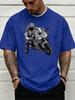 Unisex Soft Cotton Tee Cool Racing Motorcycle Rider Graphic Crew Neck Short Sleeve Loose Biker Outdoor Street Casual Daily Wear Top