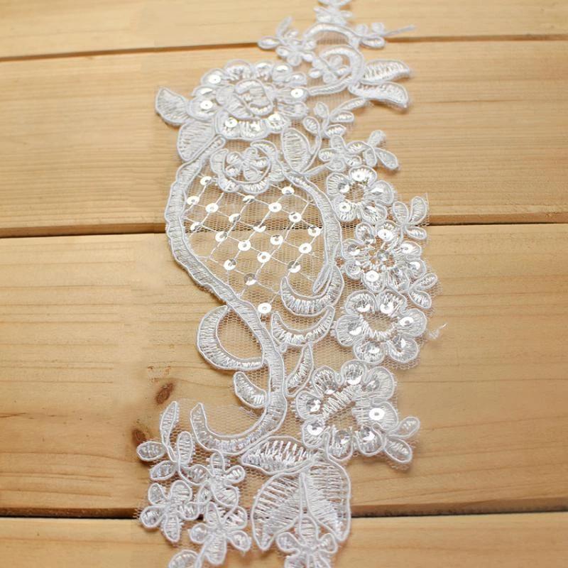 10Pcs Embroidery Flower Exquisite Trim Patches Lace Applique Sew On Patch Fabric Crafts Stickers Bag Gown Decoration