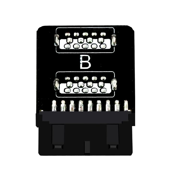 Motherboard USB Expansion Adapter Providing Two USB3.0 Type A Port Compatible 19 pin Connector for Various Layout