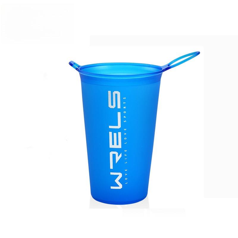 

200ml Folding Running Cup Portable Container Marathon Trail Running Collapsible Soft Sports Water Bottle Outdoor Race Kettle синій