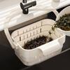 New Retractable Kitchen Drain Basket Rotating Design Quick Draining Fruit Washer Bowl Durable Fruit Vegetable Washer Kitchen Use