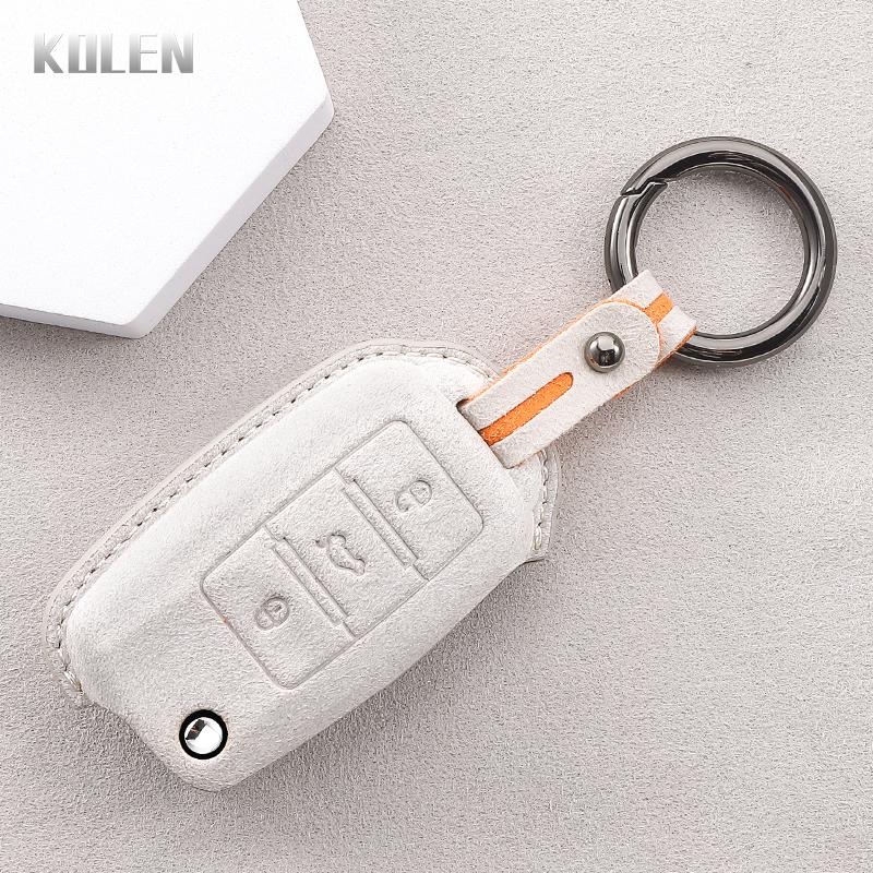 Leather Car Key Case Cover Shell For Volkswagen Vw Polo Golf Passat Tiguan Beetle Caddy T5 Up Eos Skoda Octavia Seat Leon Altea