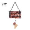 Dark Slaughter Theme Props Halloween Butcher Shop Sign, Horror Broken Leg Decoration Hanging Sign Wall Pendant for Haunted House Party Scary