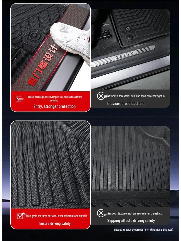 2025 Chery Fengyun A9L TPE Floor Mats: Full-Coverage Car Interior Decoration & Modification Accessories.