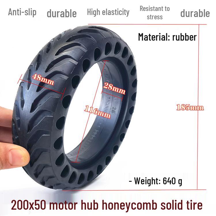 8" Shengte 200x50 Small Electric Scooter Rear Wheel Brushless Motor Hub with Solid Honeycomb Tire