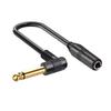 Dual channel Guitar Extension Cord Mono 6.35 TRS Male to 6.35mm Elbow 6.5 TRS Female Audio Cable 0.1m for Amplifiers Pianos HomeGood product