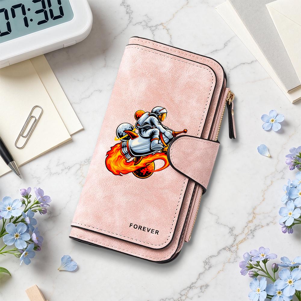 Cartoon Astronaut Purse Fashion Casual Portable Wallet Daily Use Lightweight Card Holder