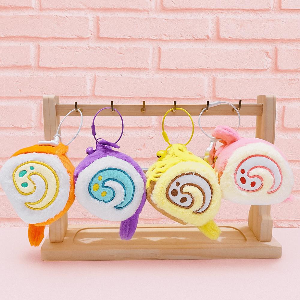 Stuffed Swiss Roll Pendant Animal Cartoon Plush Keychain Plush Swiss Roll Keychain Festive Decor