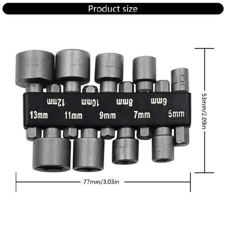 9/14Pcs Driver Hexagonal Power Nut Driver Drill Bit Tool Socket Wrench Set for Pneumatic Screwdriver Accessories