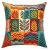 Federa Cuscino Peluche Stile Bohemien - Copricuscino Multicolore per Divano, Comodino e Soggiorno.