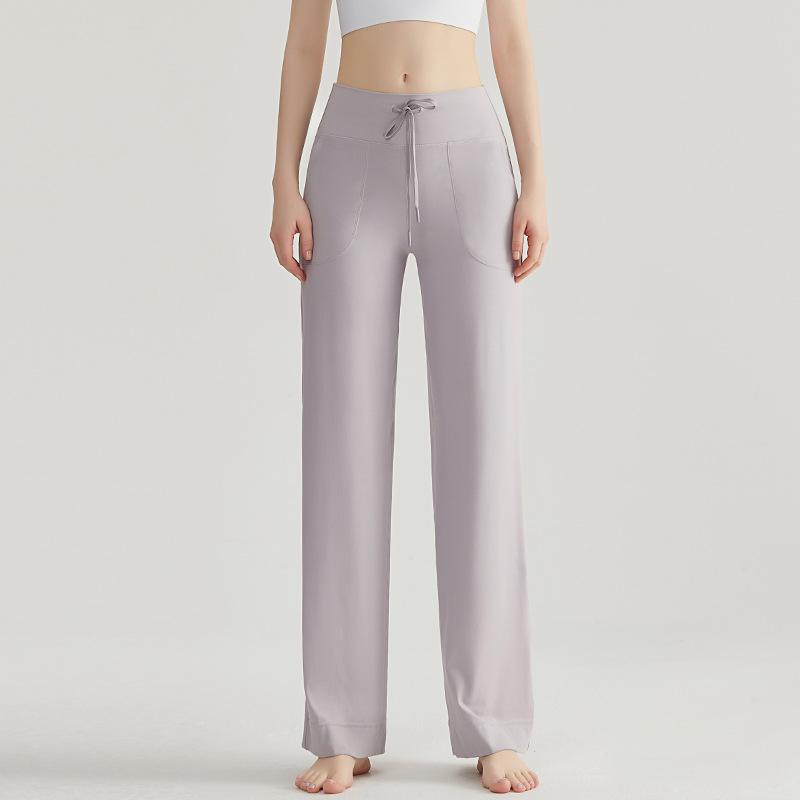 Weiman Fitness Sports Wide Leg Pants Women's High Waist Skinny Pendant Casual Side Pocket Loose Yoga Pants