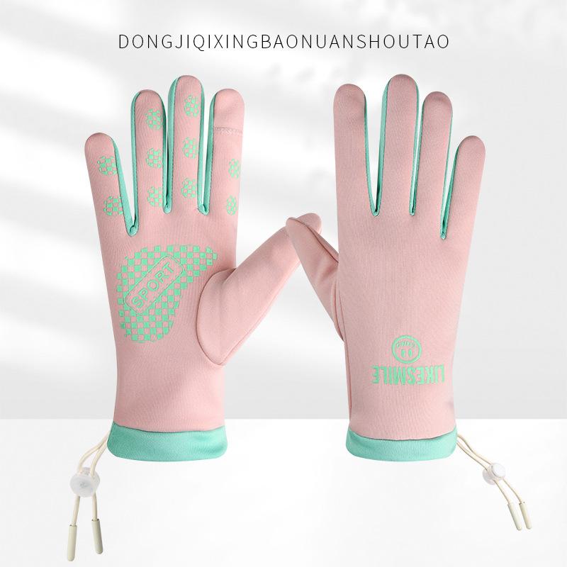 Winter Men and Women Gloves for Warmth and Velvet Touch Screen Outdoor Cycling Sports Finger Exposed Gloves Cyclist Proof of Cold and Waterproof