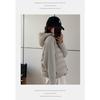 Women Loose Hooded Thickened Knit Sleeve Spliced Padded Winter Cotton Coat