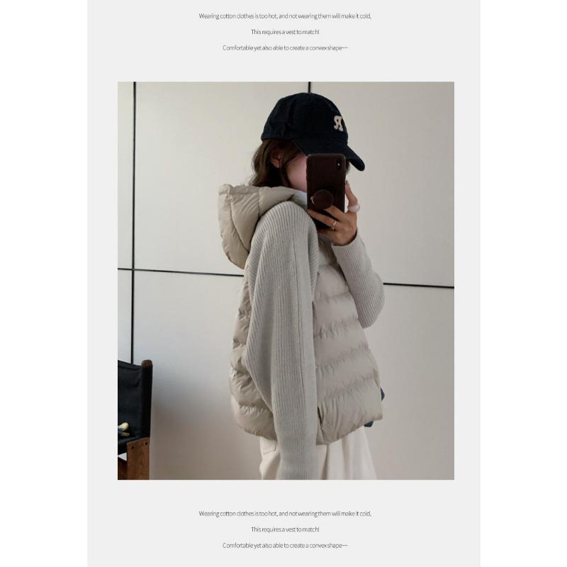 Women Loose Hooded Thickened Knit Sleeve Spliced Padded Winter Cotton Coat