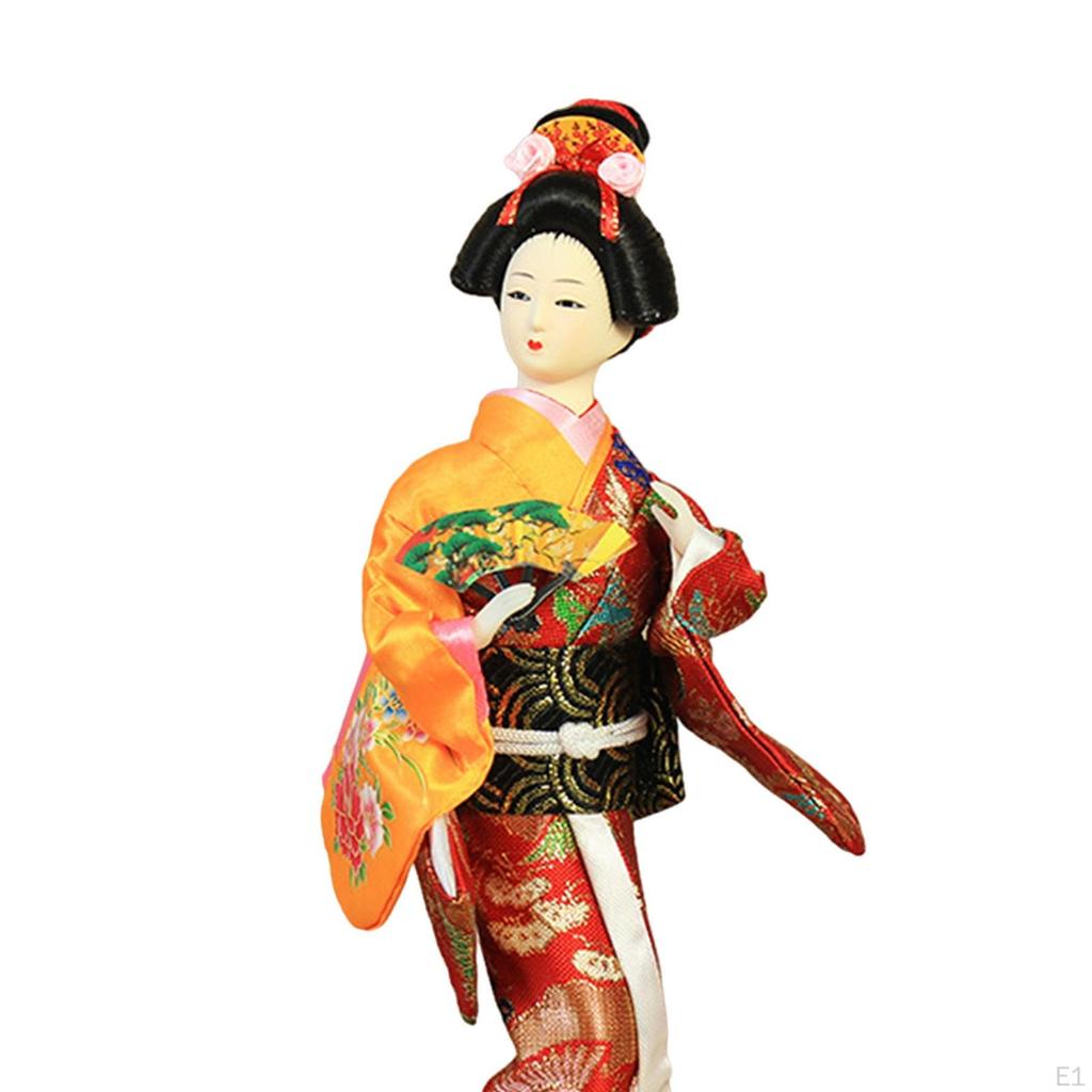Figurine în miniatură de păpuși etnice japoneze, 9 inch, artizanat, statuetă orientală antică Kabuki