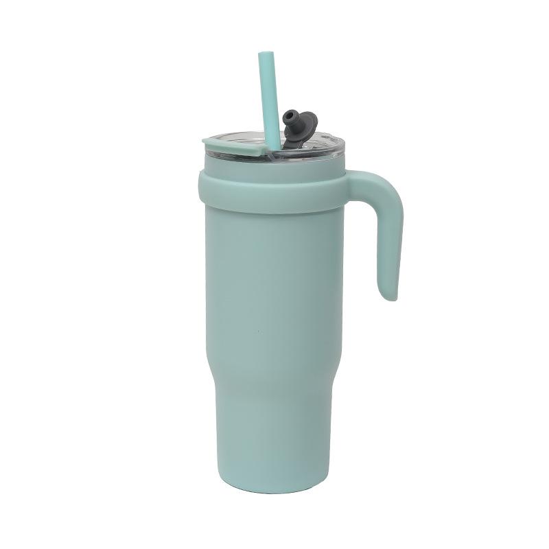 Vacuum 50Oz Big Mac Car Cup Men'S New Thermos Cup Double Layer With Straw With Handle Bingba Cup