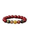 Natural High-Content Cinnabar Wealth Bracelet - Purple Gold Imperial Red Sand