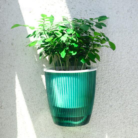 Self Watering Wall Mounted Flower Pot Double-Layer Root-Rotproof Plant Pot with Transparent Water Level for Indoor Plants Balcony Office Decor