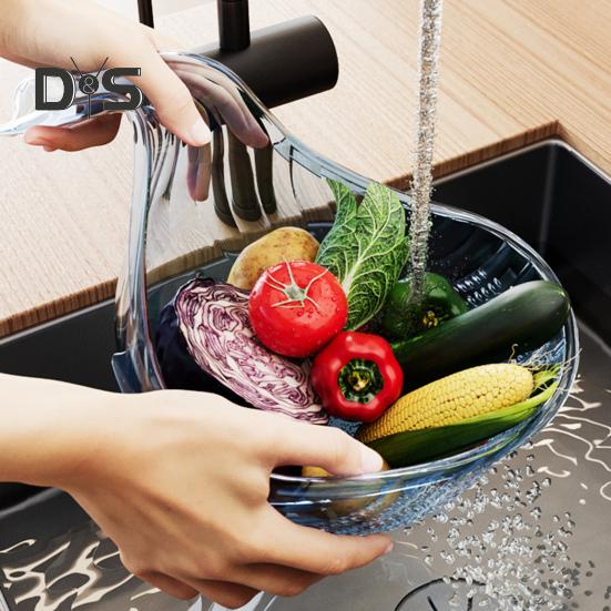 Panier à légumes avec poignée, de qualité alimentaire, sans BPA, multifonction, pour le lavage des fruits et légumes, avec trous de drainage
