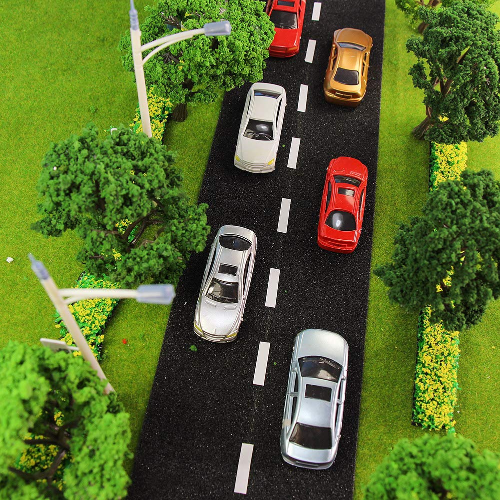 Road Miniature Car Road and Railroad Track Scenery Glass Model Building Miniature Railway Scenery Glass Model Building Miniature Railway Tape, Play,