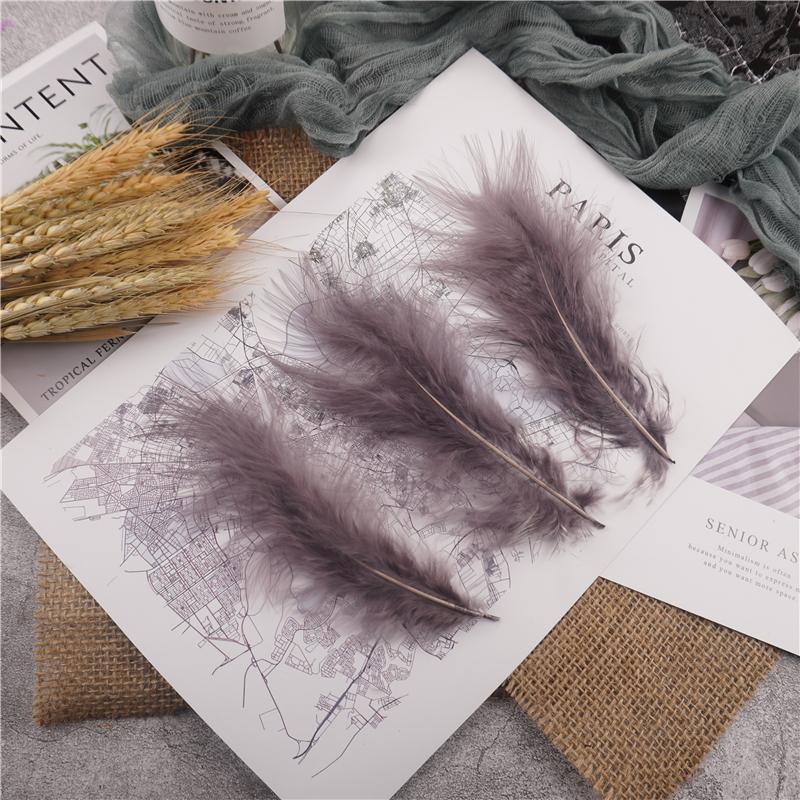 10-15Cm Fluffy Turkey Feathers Hard Stick Colorful Marabou Plume Wedding Party Decoration Jewelry Creation Accessories