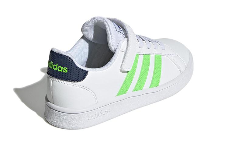 Adidas Neo GRAND COURT Comfortable And Trendy Abrasion Resistant Low top Kids' Skateboarding Shoes White Green GX5746