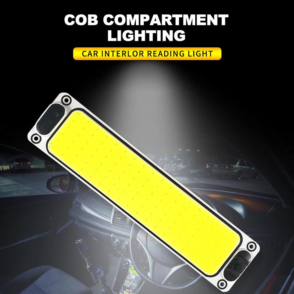 1pcs White Cob 108 SMD Led 12v 24v Panel Dome Lamp Auto Car Interior Reading Plate Light Roof Ceiling Interior Wired Lamp