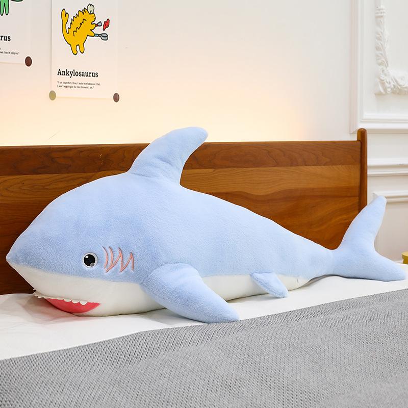 New Shark Throw Pillow Big Shark Doll Ocean Plush Toy Sleeping Doll Gift