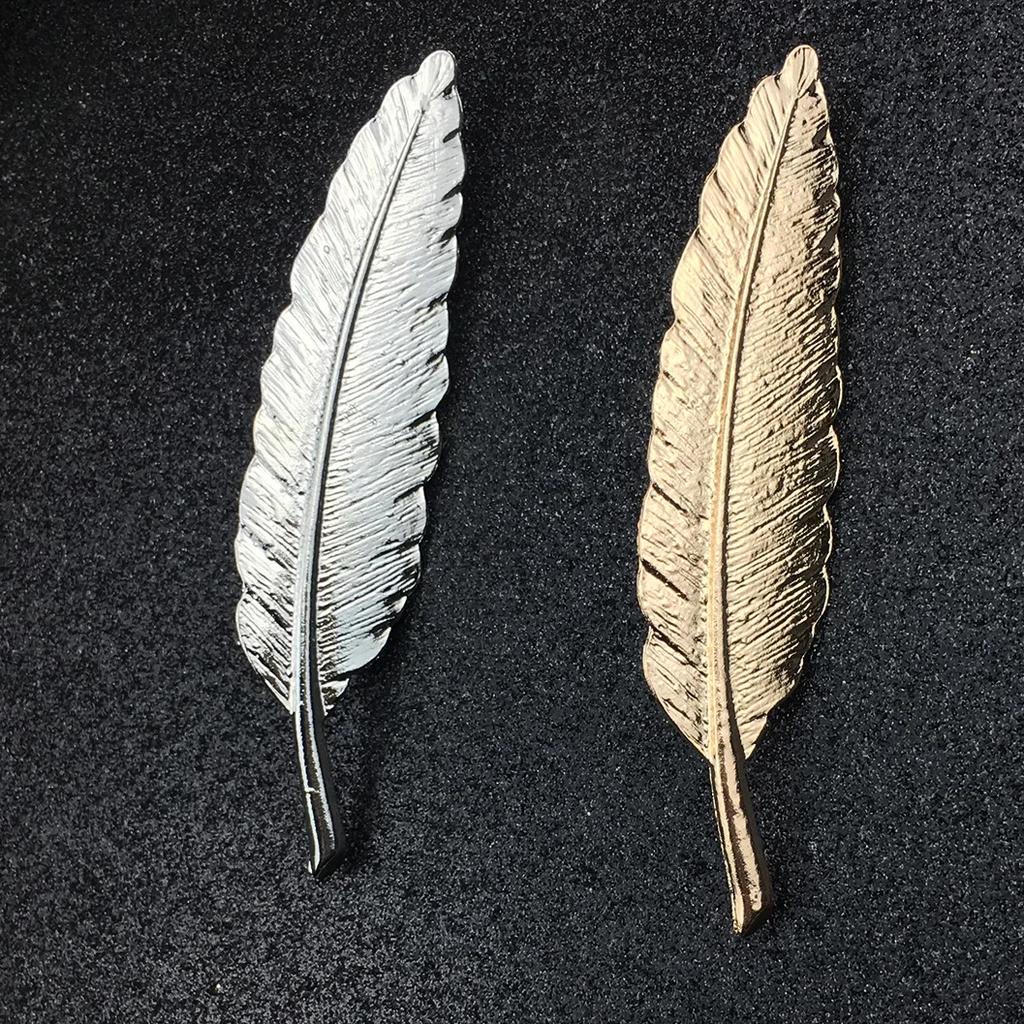 Elegant Gold Color Feather Tie Pin Exquisite Metal Lapel Pins Accessory for Women's Suits Jackets Dresses, Fashion Jewelry Gift