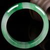 Jade Green Floating Flower Bracelet: Light Green Ice Jade Women's Accessory.